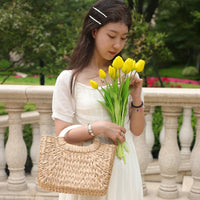 Straw Woven Basket Handbag