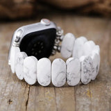 Gothic Purple Imperial Jaspers Elastic Smart Watch Strap 38mm/45mm Stones Beaded Stretchy Wristwatch Band Lovers Iwatch Bracelet