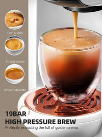 Cafelffe 5 in 1 Capsule Coffee Machine Fit Dolce gusto Nespresso Capsule ESE Pod Ground Coffee K-cup 19Bar Hot/Cold,gift-giving