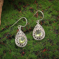 Silver-Plated Carved Flower Drop-Shaped Large Earrings Hypoallergenic Earrings for Women Retro Fashion Casual Party Jewelry