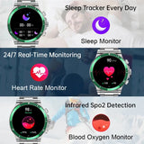 GPS Tracker NFC Smart Watch For Huawei Xiaomi Smart Watch Men's Steel Band AI Voice Smart Watch AMOLED HD Screen Bluetooth Call
