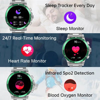 GPS Tracker NFC Smart Watch For Huawei Xiaomi Smart Watch Men's Steel Band AI Voice Smart Watch AMOLED HD Screen Bluetooth Call