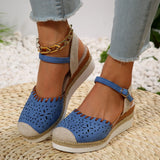 Women Closed Toe Wedge Sandals Summer Buckle Strap Gladiator Shoes Woman Fashion Espadrilles Platform Sandals Sandalias De Mujer