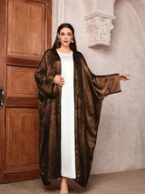Shiny Party Abaya Ramadan Eid Batwing Satin Open Kimono Dubai Luxury Muslim Damen Abayas For Women Kaftan Dress Islamic Clothing