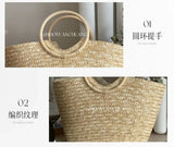 Summer Tote Woven Bag Seaside Vacation Photo Large Capacity Handmade Woven Shoulder Women's Bag