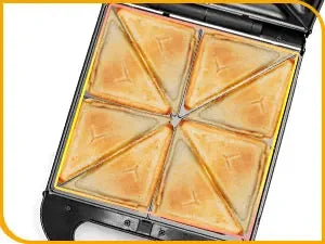 Taylor swoden - Bruno 3 en 1 sandwichera, gofrera, Prensa Panini, 1200W, tiene capacidad para 4 sándwiches, placas desmontables