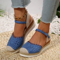 Women Closed Toe Wedge Sandals Summer Buckle Strap Gladiator Shoes Woman Fashion Espadrilles Platform Sandals Sandalias De Mujer
