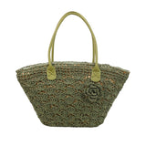 Summer Large Capacity Hand Knitting Straw Bag with Inner Pocket Casual Crochet Beach Handbag Travel Vacation Shopping Tote 2025