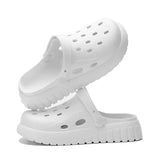 Women's Hollow Out Closed Toe Platform Sandals Summer Casual EVA Beach Sandals Woman Non Slip White Clogs Garden Shoes for Women