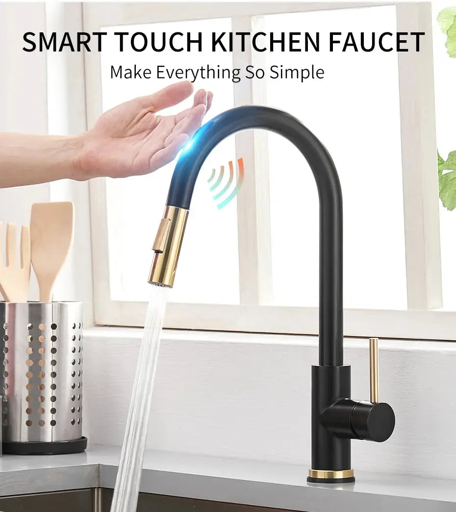 Smart Touch Kitchen Faucets Crane For Sensor Kitchen Water Tap Sink Mixer Rotate Touch Faucet Sensor Water Mixer KH-1005