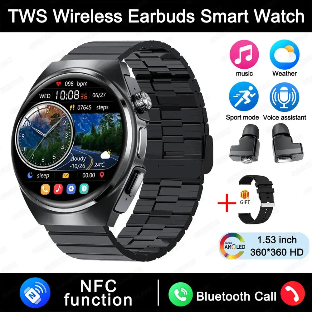 For Xiaomi New 2 in 1 Smart Watch With Earbuds Smartwatch TWS Bluetooth Earphone Heart Rate Blood Pressure Monitor Sports Watch