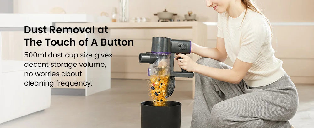 Vactidy V8 Pro Cordless Vacuum Cleaner 25kPa Powerful Suction Cyclonic Filtration System LED Display 180 ° Rotary Brush Head