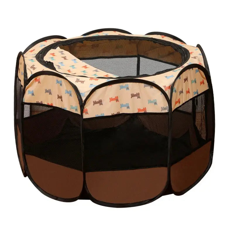Octagonal Pet Tent Foldable Portable Oxford Cloth Cat and Dog Nest Outdoor Easy Operation Large Dog Cages Cat Fences