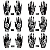6 Types Fashion Beauty DIY India Henna Sticker Body Art Kit Tattoo Stencils Temporary Hand Decal