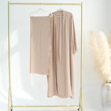 2 Piece Abaya Set Kimono with Inner Dress Muslim Abayas for Women Dubai Luxury Turkey Ramadan Islam Matching Hijab Outfit Kaftan
