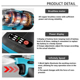 WOBERICH Brushless Cordless Angle Grinder Electric circular saw Electric Impact Hammer Drill With 2x Battery Combo Kits