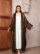 2024 Ramadan Eid Shiny Batwing Satin Open Kimono Abaya Dubai Luxury Muslim Abayas For Women Kaftan Dress Islamic Clothing Femme