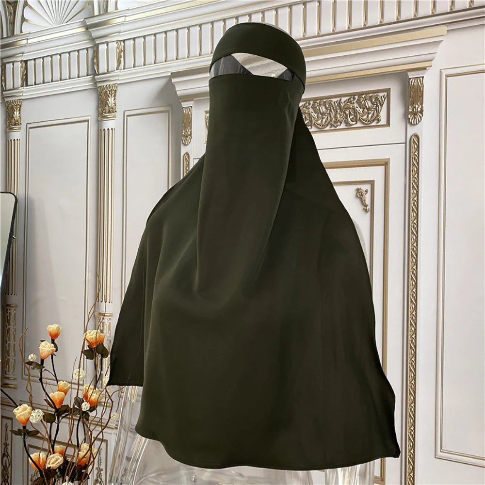 Niqab High Quality Nida Single Layer Ramadan Islamic Clothing EID Prayer Muslim Modest Women Hijab Khimar Jilbab Veil Niqab