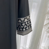 2024 New Embroidery Sleeve Dubai Abaya Middle East Türkiye Elegant Dress Party Gown Eid Ramadan Islam Women Muslim Clothing