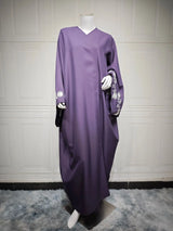 Middle East Dubai Beautiful Embroidered Party Dress Islamic Modest Abaya Muslim Turkish Arab Muslim Robe With Hijab