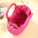 Straw Rattan Beach Handbag