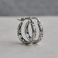 Silver-Plated Carved Flower Drop-Shaped Large Earrings Hypoallergenic Earrings for Women Retro Fashion Casual Party Jewelry