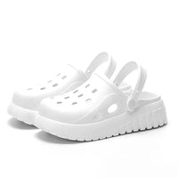 Women's Hollow Out Closed Toe Platform Sandals Summer Casual EVA Beach Sandals Woman Non Slip White Clogs Garden Shoes for Women