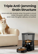 ROJECO 2L Automatic Feeder For Cats Smart Pet Fresh Food Dispenser With Stainless Steel Bowl Auto Cat Kibble Dispenser For Dogs