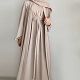2 Piece Abaya Set Kimono with Inner Dress Muslim Abayas for Women Dubai Luxury Turkey Ramadan Islam Matching Hijab Outfit Kaftan