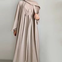 2 Piece Abaya Set Kimono with Inner Dress Muslim Abayas for Women Dubai Luxury Turkey Ramadan Islam Matching Hijab Outfit Kaftan