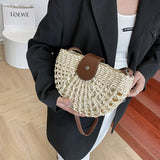 Summer Straw Bag - Fashion Semicircle