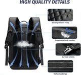 60L Airback Vacuum Compression Backpack with Wheels Expandable Men Waterproof Carry On Travel Backpacks 17 inch Laptop Backpack