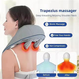 Shiatsu Neck And Back Massager With Soothing Heat Wireless Electric Deep Tissue 5D Kneading Massage Pillow Shoulder Leg Body