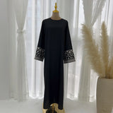 2024 New Embroidery Sleeve Dubai Abaya Middle East Türkiye Elegant Dress Party Gown Eid Ramadan Islam Women Muslim Clothing