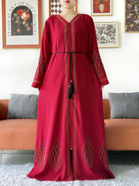 Elegant Women's Party Dress Chiffon Loose Open Zipper Abaya Muslim Islamic Clothing Cardigan Style for Special Occasions
