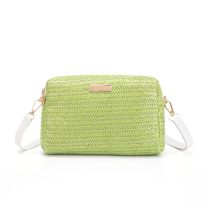 Women Designer Bag One Shoulder Crossbody Bags Fashion Straw Woven Summer Bohemia Beach Bag Small Solid Mobile Phone Coin Purse
