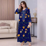 Women Vintage Long Sleeve Abaya Floral Print Muslim Maxi Dress Fashion Sundress Robe Femme Marocain Dubai Turkey Vestido