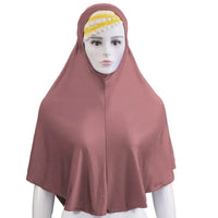 Muslim Women Instant Hijab Prayer Full Cover Chemo Cap One Piece Amira Scarf Shawls Veil Islamic Ramadan Khimar Turban Headwrap
