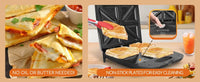 XXL Sandwich Maker for 4 Sandwiches, Non-Stick Coating, Fast Heating, Automatic Temperature Control, Led Indicator, Vertical Storage, Bpa Free, 1400W