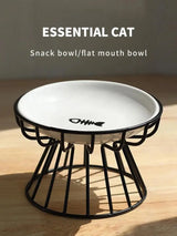 1Set Pet Ceramic Bowl Iron Rack Cat