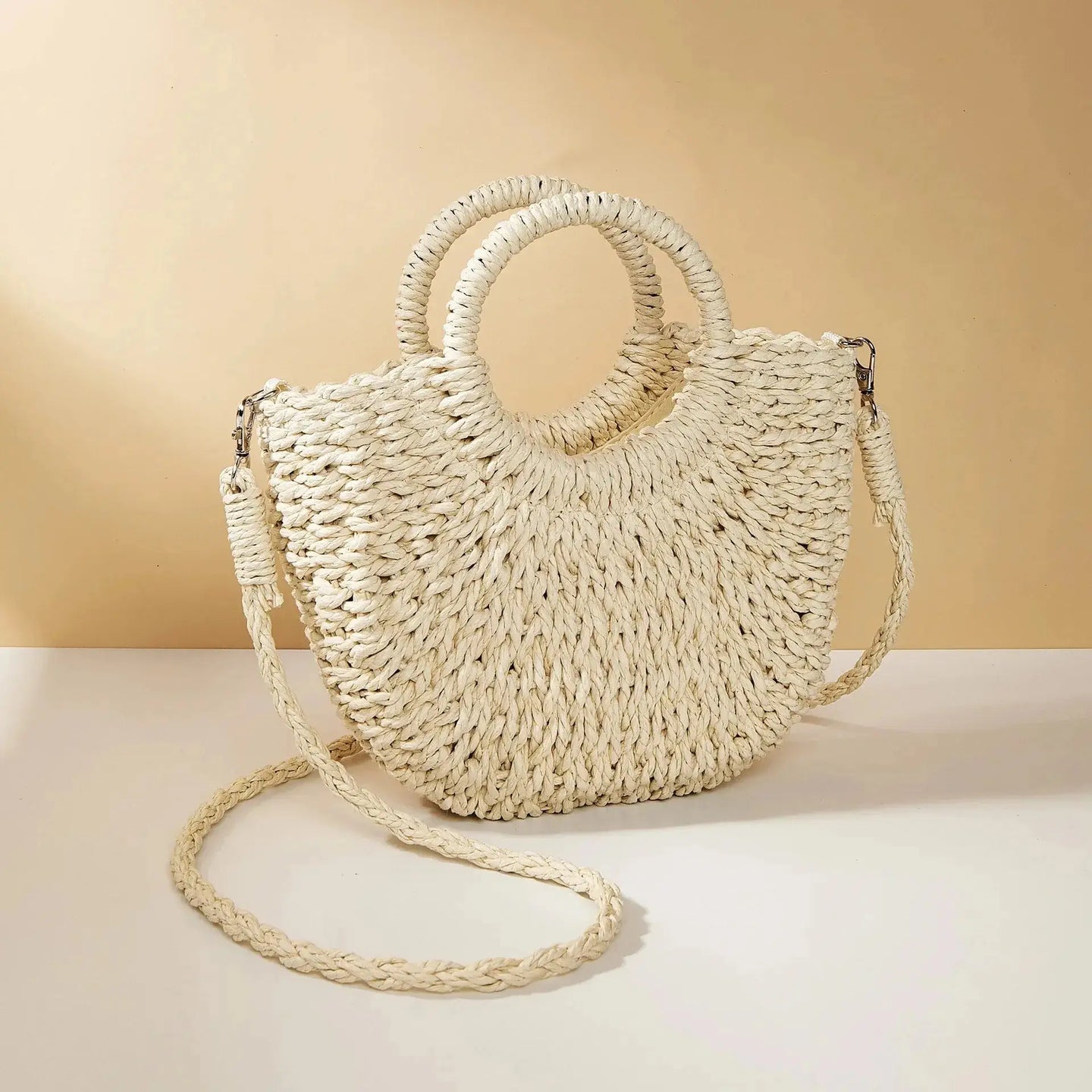 Straw Rattan Beach Handbag