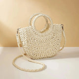 Straw Rattan Beach Handbag