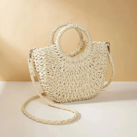 Straw Rattan Beach Handbag