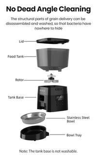 ROJECO 2L Automatic Feeder For Cats Smart Pet Fresh Food Dispenser With Stainless Steel Bowl Auto Cat Kibble Dispenser For Dogs