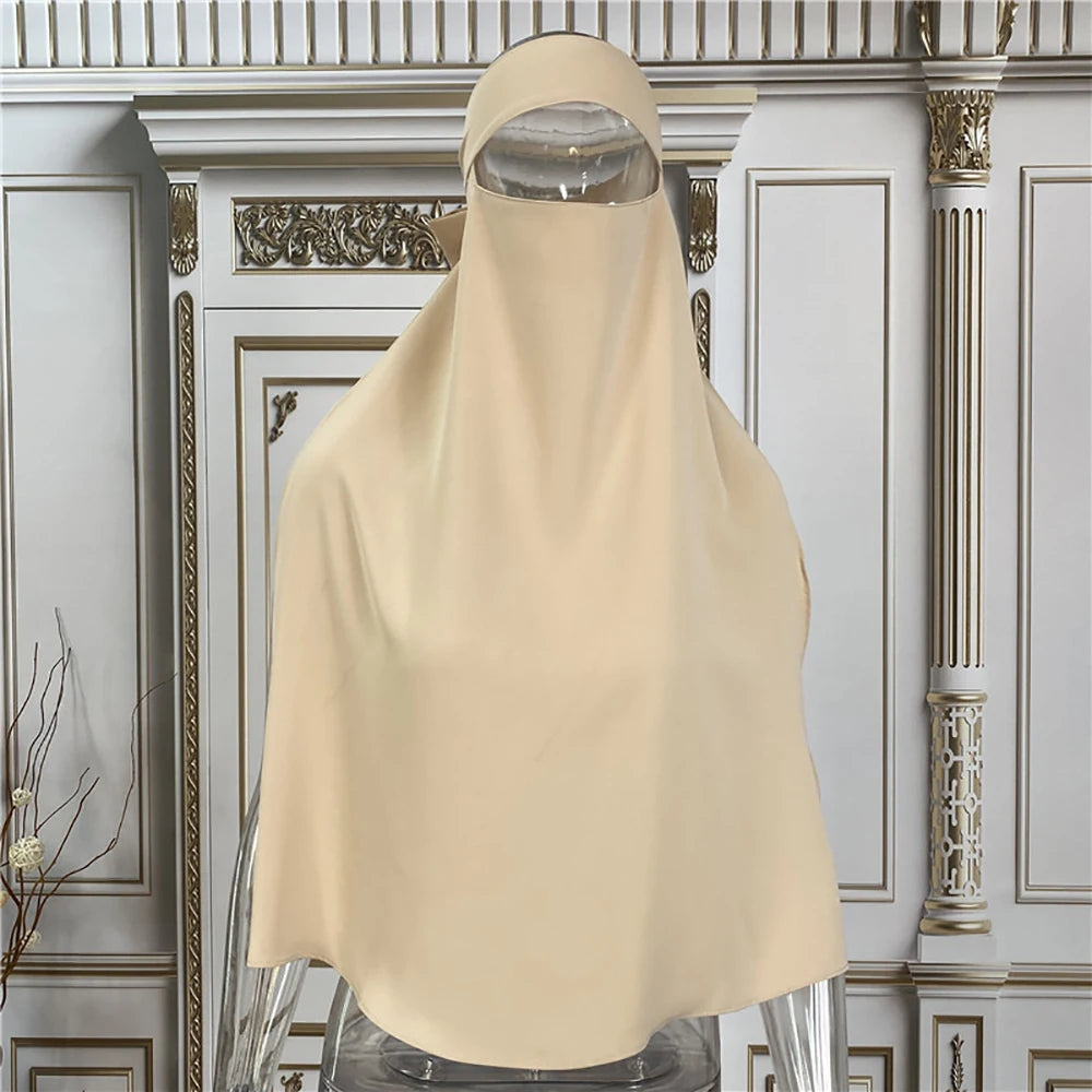 Niqab High Quality Nida Single Layer Ramadan Islamic Clothing EID Prayer Muslim Modest Women Hijab Khimar Jilbab Veil Niqab