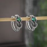 Silver-Plated Carved Flower Drop-Shaped Large Earrings Hypoallergenic Earrings for Women Retro Fashion Casual Party Jewelry