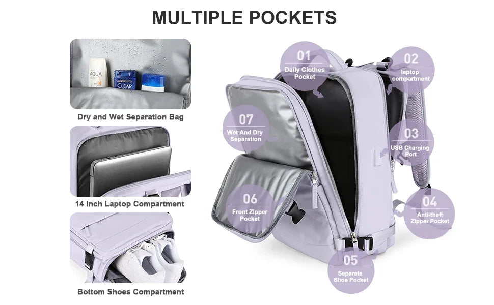 XOKY Cabin Bag 45x36x20 Backpack, 40x20x25 Ryanair Carry-Ons, Women/Men Aeroplane Travel Backpack, Cabin Size Laptop Backpack
