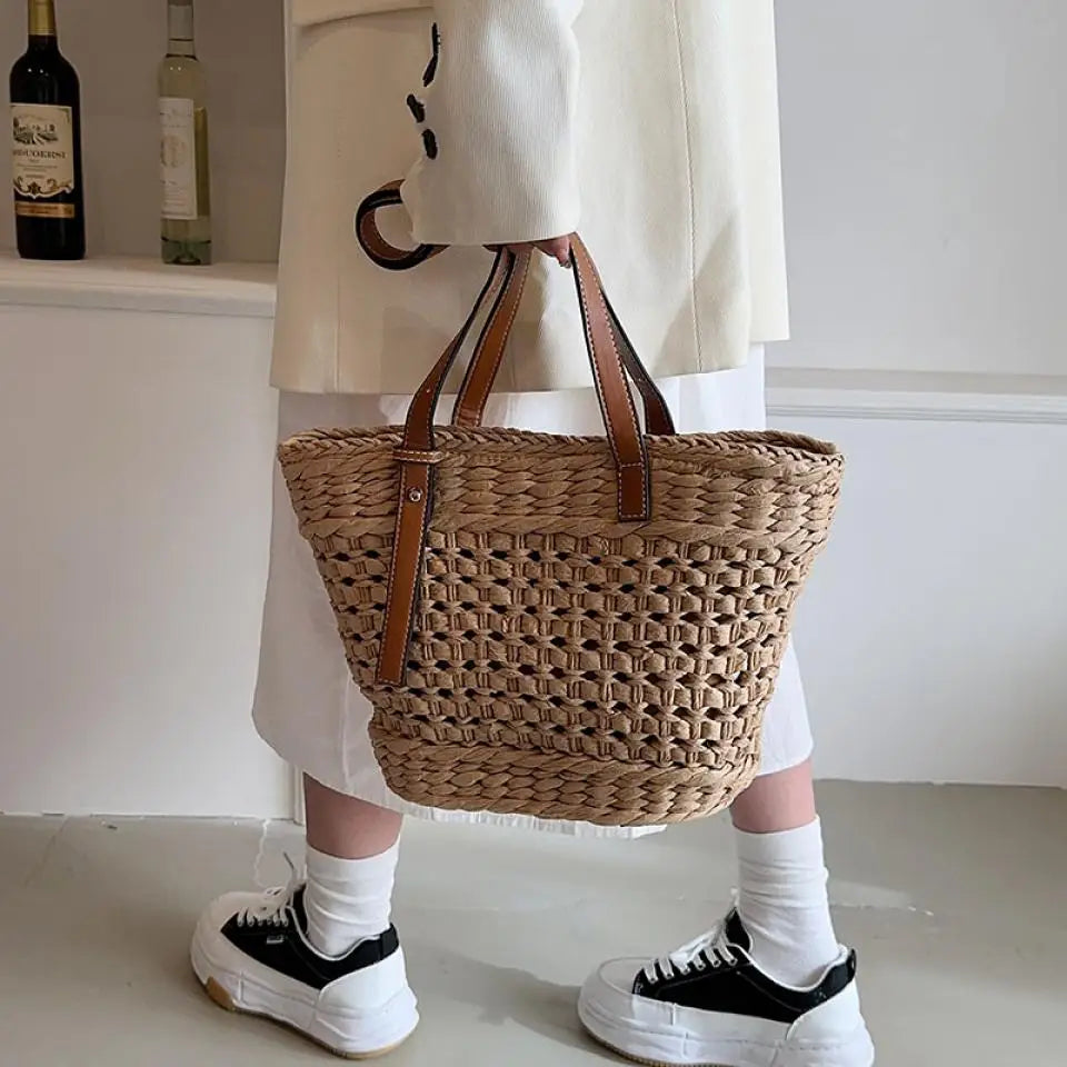 Summer Straw Beach Tote