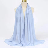 Ramadan Muslim Chiffon Hijabs For Woman Plain Color Headscarf Long Shawl Scarf Women Jersey Hijabs Ladies Islam Voile Hijab
