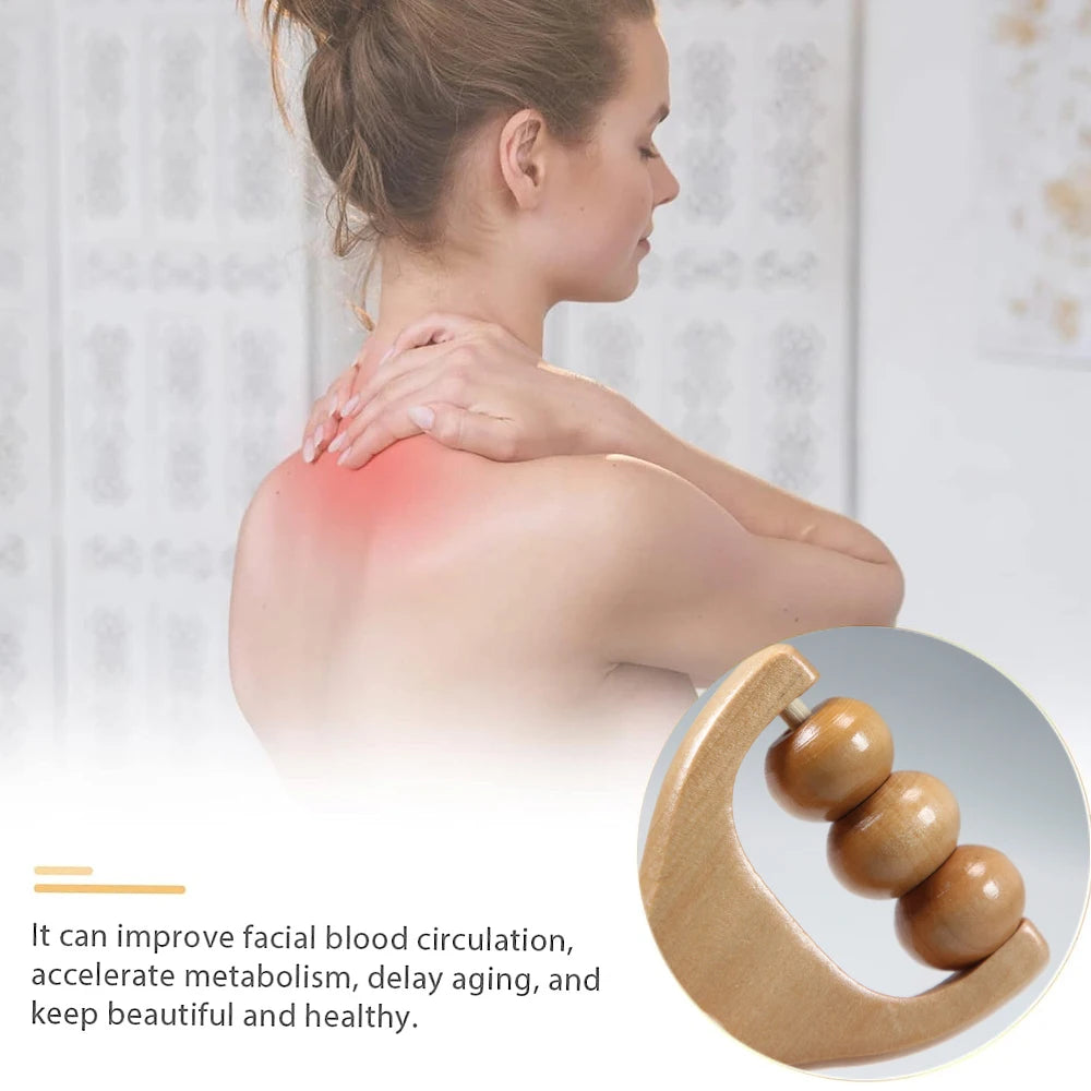 1Pcs Wooden Massage Rollers Neck Roller Massager Wooden Trigger Point Roller Massager Muscle Roller for Back face Waist Leg Arm